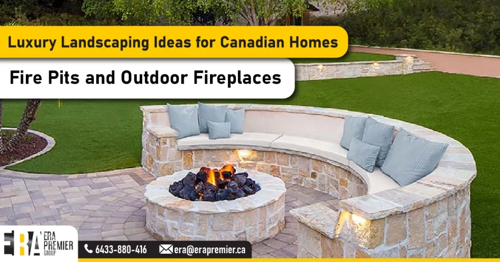5. Fire Pits and Outdoor Fireplaces (Luxury Landscaping Idea)