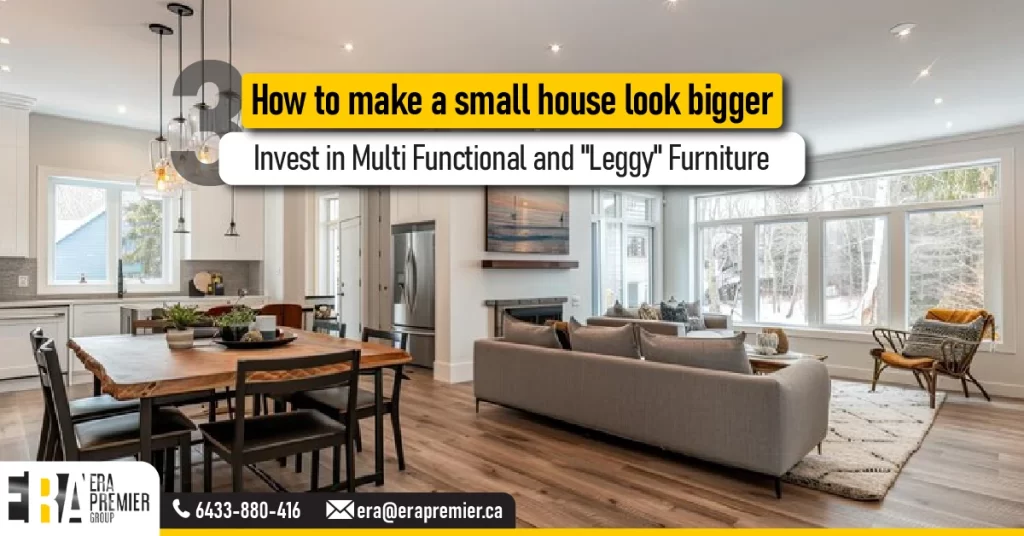 💡 Invest in Multi Functional and "Leggy" Furniture